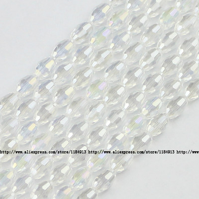 JHNBY Rizsszemek Osztrák kristály gyöngyök 100db Kiváló minőségű 4*6mm ovális forma Laza gyöngyök kézzel készített Ékszer karkötő készítés barkácsolás