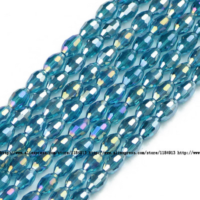 JHNBY Rizsszemek Osztrák kristály gyöngyök 100db Kiváló minőségű 4*6mm ovális forma Laza gyöngyök kézzel készített Ékszer karkötő készítés barkácsolás