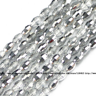 JHNBY Rizsszemek Osztrák kristály gyöngyök 100db Kiváló minőségű 4*6mm ovális forma Laza gyöngyök kézzel készített Ékszer karkötő készítés barkácsolás