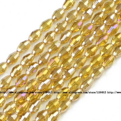 JHNBY Rizsszemek Osztrák kristály gyöngyök 100db Kiváló minőségű 4*6mm ovális forma Laza gyöngyök kézzel készített Ékszer karkötő készítés barkácsolás