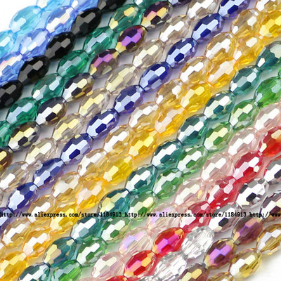 JHNBY Rizsszemek Osztrák kristály gyöngyök 100db Kiváló minőségű 4*6mm ovális forma Laza gyöngyök kézzel készített Ékszer karkötő készítés barkácsolás