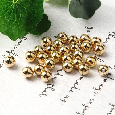 Didmeninė prekyba 3 4 6 8 10 12 mm paauksuotu metalu dengtas CCB apvalios sėklos tarpiklio karoliukai papuošalams gaminti, reikmenys „pasidaryk pats“