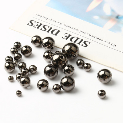 Didmeninė prekyba 3 4 6 8 10 12 mm paauksuotu metalu dengtas CCB apvalios sėklos tarpiklio karoliukai papuošalams gaminti, reikmenys „pasidaryk pats“