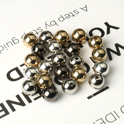 Didmeninė prekyba 3 4 6 8 10 12 mm paauksuotu metalu dengtas CCB apvalios sėklos tarpiklio karoliukai papuošalams gaminti, reikmenys „pasidaryk pats“