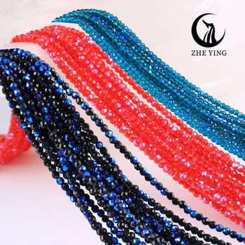 Χονδρική Στρογγυλή 32 Faceted Cut Ball Plated Χρώματα 2mm 3mm Crystal Glass Loose Spacer Beads for Bracelet Jewelry Making DIY