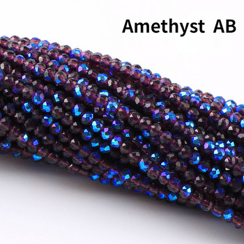 Χονδρική Στρογγυλή 32 Faceted Cut Ball Plated Χρώματα 2mm 3mm Crystal Glass Loose Spacer Beads for Bracelet Jewelry Making DIY