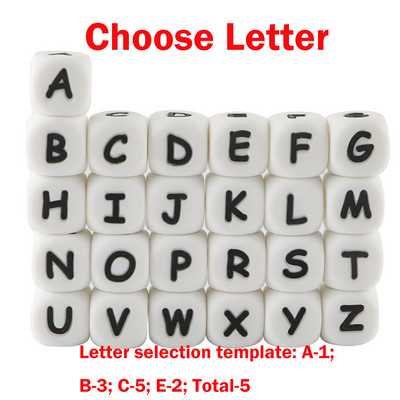 12 mm 100 buc. margele din silicon cu litere alfabetului englezesc pentru dentisor pentru nume personalizat, lant de suzeta pentru fabricarea de bijuterii