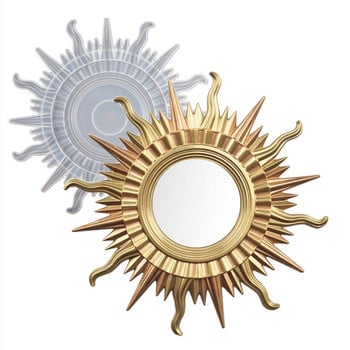 Sun Moon Mirror Διακοσμητικό Τοίχου Ρητίνη Καλούπι DIY Κρεμαστά στολίδια Καλούπι σιλικόνης T8NB