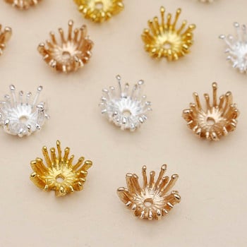 20 τεμ. Flower End Caps Fitting Spacer Beads 14mm Findings Προμηθευτής For Diy Jewelry Making Kanzashi Beads Pendant Charms Εξάρτημα