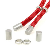 5 szett rozsdamentes acél állítható kötélcsat és végsapkák készlet 1,5/2/2,5/3/3,5/4 mm-es bőr kötél barkács ékszerekhez.