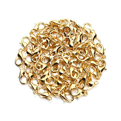 100 vnt. 10/12/14/16 mm omarų užsegimo priedai, skirti „pasidaryk pats“ papuošalams gaminti karolius ir apyrankes kabliukai grandinės jungčių radiniai Didmeninė prekyba