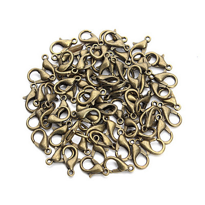 100 vnt. 10/12/14/16 mm omarų užsegimo priedai, skirti „pasidaryk pats“ papuošalams gaminti karolius ir apyrankes kabliukai grandinės jungčių radiniai Didmeninė prekyba