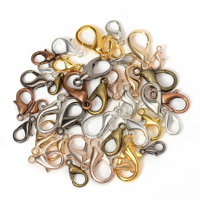 100 vnt. 10/12/14/16 mm omarų užsegimo priedai, skirti „pasidaryk pats“ papuošalams gaminti karolius ir apyrankes kabliukai grandinės jungčių radiniai Didmeninė prekyba