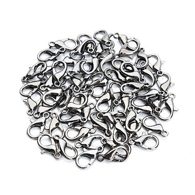 100 vnt. 10/12/14/16 mm omarų užsegimo priedai, skirti „pasidaryk pats“ papuošalams gaminti karolius ir apyrankes kabliukai grandinės jungčių radiniai Didmeninė prekyba