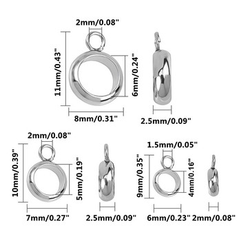 10 τμχ Ανοξείδωτη χάντρα μεγάλης τρύπας με κούμπωμα με κρεμαστό δαχτυλίδι για αξεσουάρ βραχιολιών DIY κατασκευής κοσμημάτων