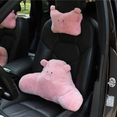 Novi modni slatki crtani lumbalni oslonac Jastuk za struk Naslon za glavu Jastuk za vrat Ženski ukrasi za unutrašnjost automobila