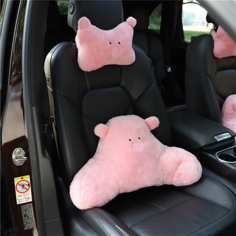 Novi modni slatki crtani lumbalni oslonac Jastuk za struk Naslon za glavu Jastuk za vrat Ženski ukrasi za unutrašnjost automobila