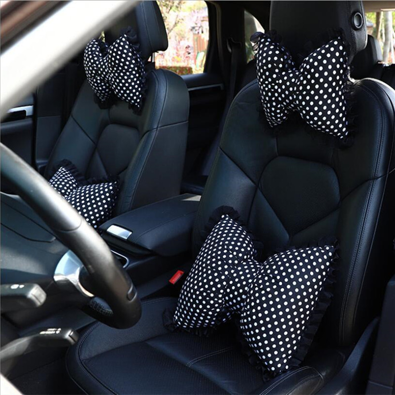 Four Seasons Univerzalni čipkasti točkasti modni visokokvalitetni ukrasi za unutrašnjost automobila Jastuk za vrat oko struka