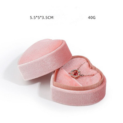 Kutija s dvostrukim prstenjem Kutija za nakit u obliku srca Kutija za par prstenova od samta Kutija za privjesak Kutija za pohranjivanje nakita