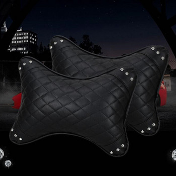 Προμήθειες αυτοκινήτου δημιουργικές τέσσερις εποχές μόδας ρομβικό δερμάτινο μαξιλάρι αυτοκινήτου ύπνου προσκέφαλο μαξιλάρι ξυλείας κυρίες