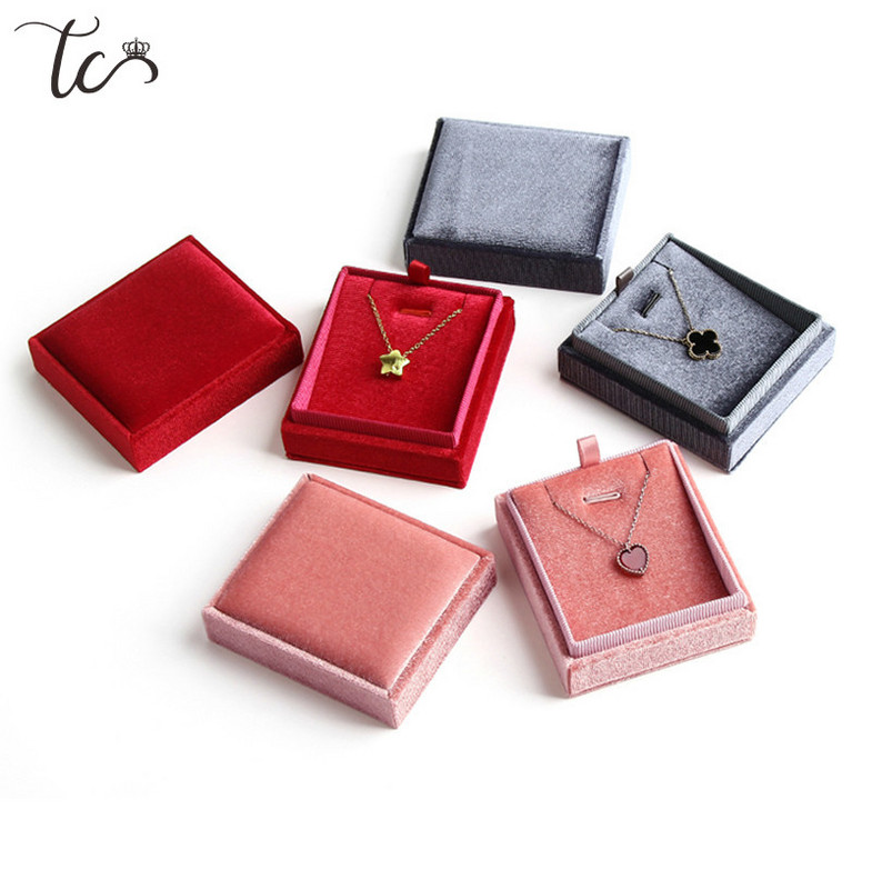 Baršunasta kutija Samtana kutija za drangulije Kutija za vjenčane darove Zaručnička kutija za prijedloge za prstene Držač za ogrlicu Spremnik Pakiranje za privjeske