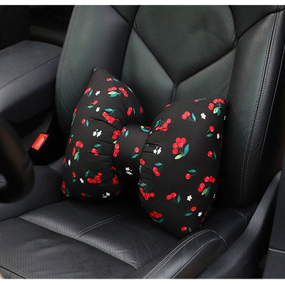 Naslon za glavu u automobilu. Slatka mašna i trešnja. Jastuk za ženski struk Lumbalni jastuk. Kreativni jastuk za glavu u automobilu, ukrasi za jastuke za vrat.