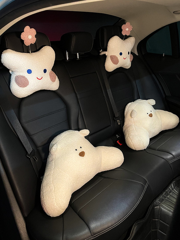 Novi plišani visokokvalitetni crtani slatki medvjed od jagoda Auto lumbalna potpora Naslon za glavu Jastuk za vrat Dodaci za unutrašnjost automobila