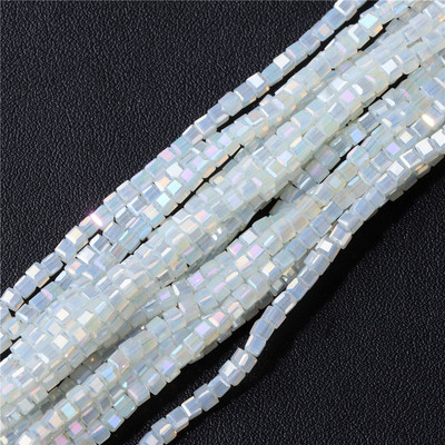 Vruća prirodna fasetirana kamena perla 2-3 mm mala kvadratna staklena kocka od kvarcnog granata Rasute perle za izradu nakita Dodaci za ručni rad