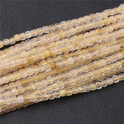 Vruća prirodna fasetirana kamena perla 2-3 mm mala kvadratna staklena kocka od kvarcnog granata Rasute perle za izradu nakita Dodaci za ručni rad