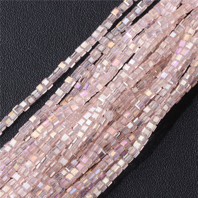 Vruća prirodna fasetirana kamena perla 2-3 mm mala kvadratna staklena kocka od kvarcnog granata Rasute perle za izradu nakita Dodaci za ručni rad