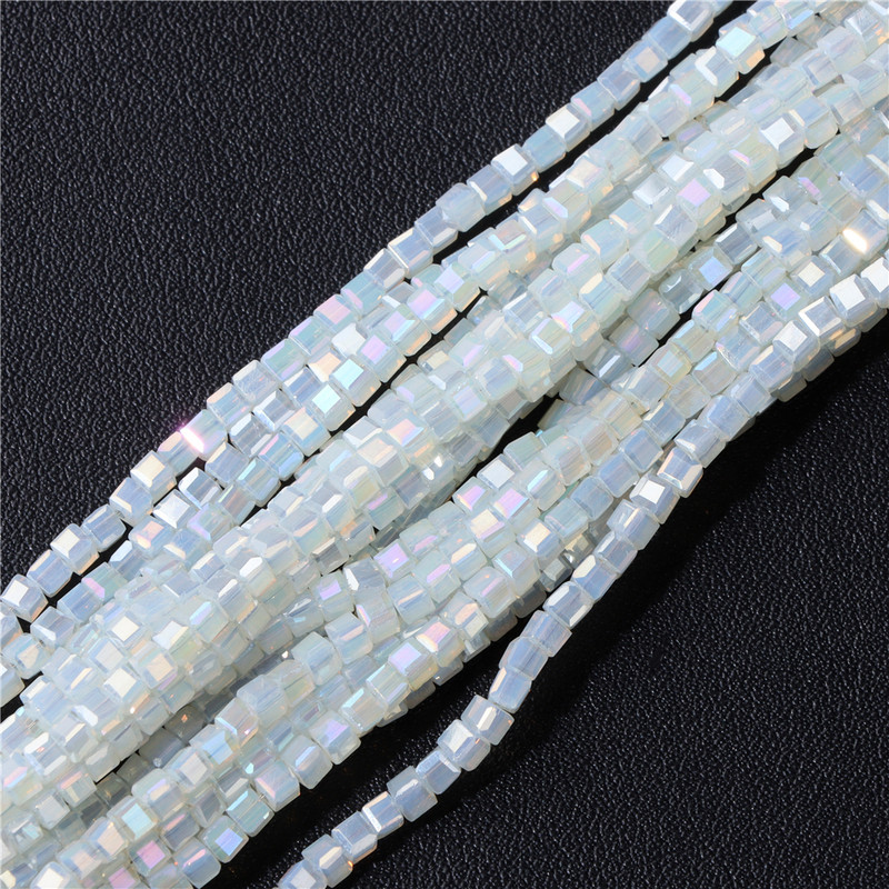 Vruća prirodna fasetirana kamena perla 2-3 mm mala kvadratna staklena kocka od kvarcnog granata Rasute perle za izradu nakita Dodaci za ručni rad