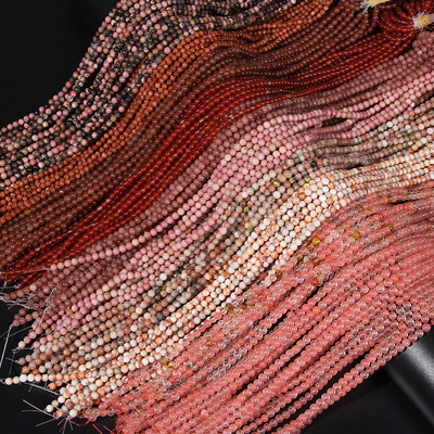 4 mm prirodni ružičasti rhdonite Agat Jaspers kamene perle Okrugle žadne kuglice labave razmaknice za izradu nakita DIY narukvica Accessori 15''