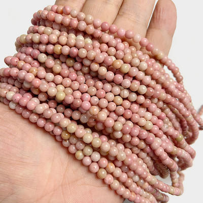 4 mm prirodni ružičasti rhdonite Agat Jaspers kamene perle Okrugle žadne kuglice labave razmaknice za izradu nakita DIY narukvica Accessori 15''