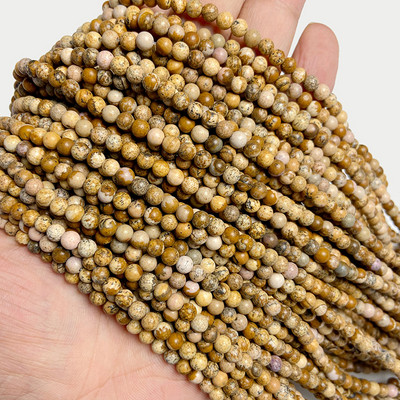 4 mm prirodni ružičasti rhdonite Agat Jaspers kamene perle Okrugle žadne kuglice labave razmaknice za izradu nakita DIY narukvica Accessori 15''