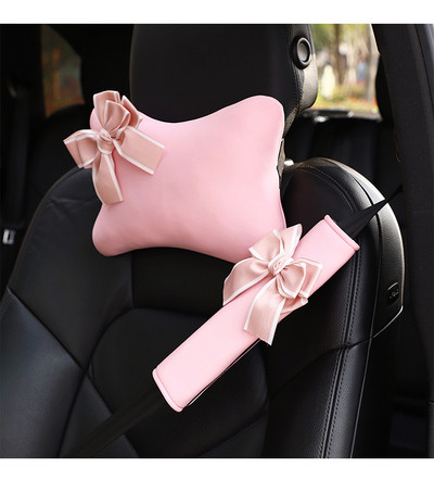 2021 New Arrival Four Seasons Butterfly Bow Ice Silk Neckpillow Αυτοκινήτου Κατά της κούρασης Μαξιλάρι Προσκέφαλου αυτοκινήτου Γυναικεία προμήθειες αυτοκινήτου