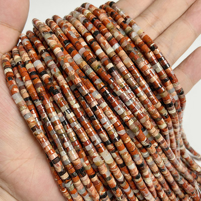 Novi dolazak Perle od ružičastog kamena Prirodni ružičasti kvarc Žad Jaspis Rondelle oblika Rasute perle za pribor za izradu nakita 2x4 mm