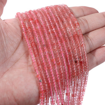 Novi dolazak Perle od ružičastog kamena Prirodni ružičasti kvarc Žad Jaspis Rondelle oblika Rasute perle za pribor za izradu nakita 2x4 mm