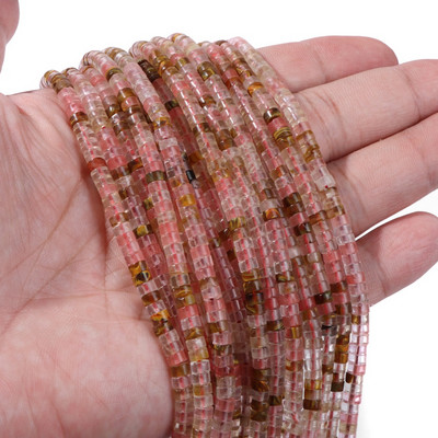 Novi dolazak Perle od ružičastog kamena Prirodni ružičasti kvarc Žad Jaspis Rondelle oblika Rasute perle za pribor za izradu nakita 2x4 mm