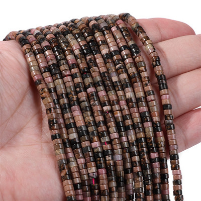 Novi dolazak Perle od ružičastog kamena Prirodni ružičasti kvarc Žad Jaspis Rondelle oblika Rasute perle za pribor za izradu nakita 2x4 mm