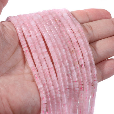 Novi dolazak Perle od ružičastog kamena Prirodni ružičasti kvarc Žad Jaspis Rondelle oblika Rasute perle za pribor za izradu nakita 2x4 mm