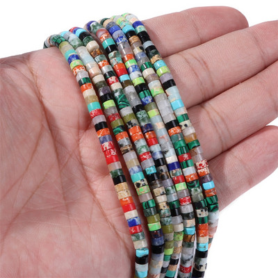 Novi dolazak Perle od ružičastog kamena Prirodni ružičasti kvarc Žad Jaspis Rondelle oblika Rasute perle za pribor za izradu nakita 2x4 mm