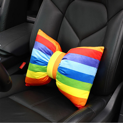 Novi jastuk za naslon za glavu automobila, slatka šarena duga, kreativni jastuk za vrat za automobil, lumbalni jastuk za pojas, unutarnja dekoracija automobila