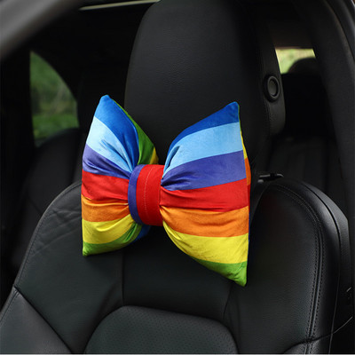 Novi jastuk za naslon za glavu automobila, slatka šarena duga, kreativni jastuk za vrat za automobil, lumbalni jastuk za pojas, unutarnja dekoracija automobila