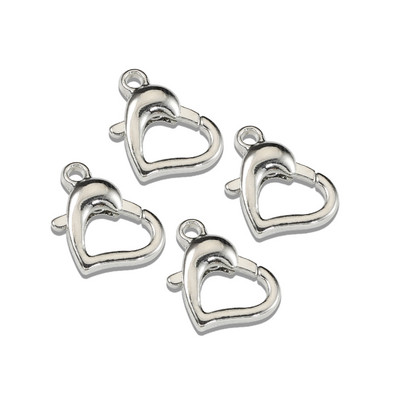 50 gab. Omāra aizdare āķis 10/12/14mm mīlestības sirds formas savienotāja sastāvdaļa rotaslietu izgatavošanai kaklarotas rokassprādzes ķēde DIY atradumi