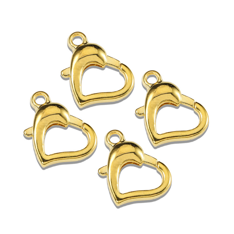 50 komada Kuka s kopčom od jastoga 10/12/14 mm Konektorska komponenta u obliku ljubavnog srca za izradu nakita Ogrlica Narukvica Lanac DIY nalazi