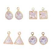 5 komada Geometrijski privjesci s umetnutim cirkonom Okvir zlatne boje Mali privjesci za izradu nakita DIY Naušnice Ogrlica Dodaci za privjeske