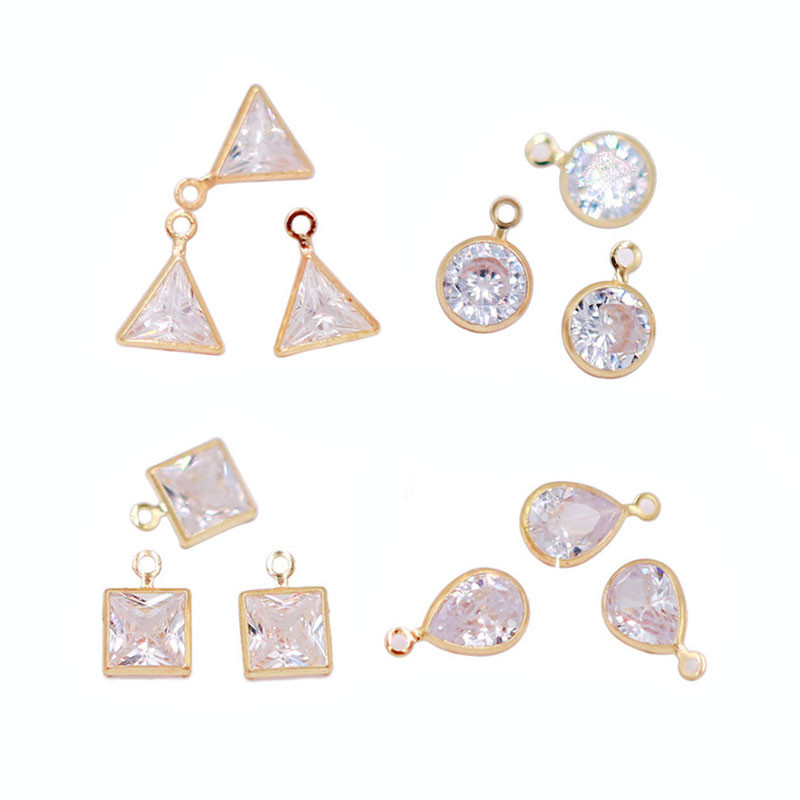 5 komada Geometrijski privjesci s umetnutim cirkonom Okvir zlatne boje Mali privjesci za izradu nakita DIY Naušnice Ogrlica Dodaci za privjeske