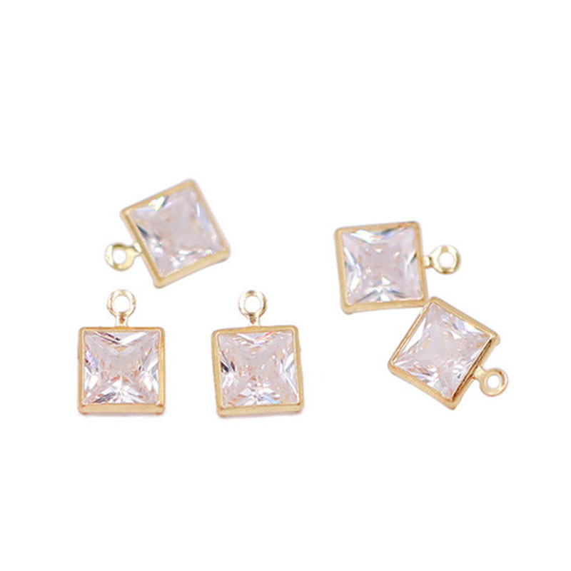 5 komada Geometrijski privjesci s umetnutim cirkonom Okvir zlatne boje Mali privjesci za izradu nakita DIY Naušnice Ogrlica Dodaci za privjeske