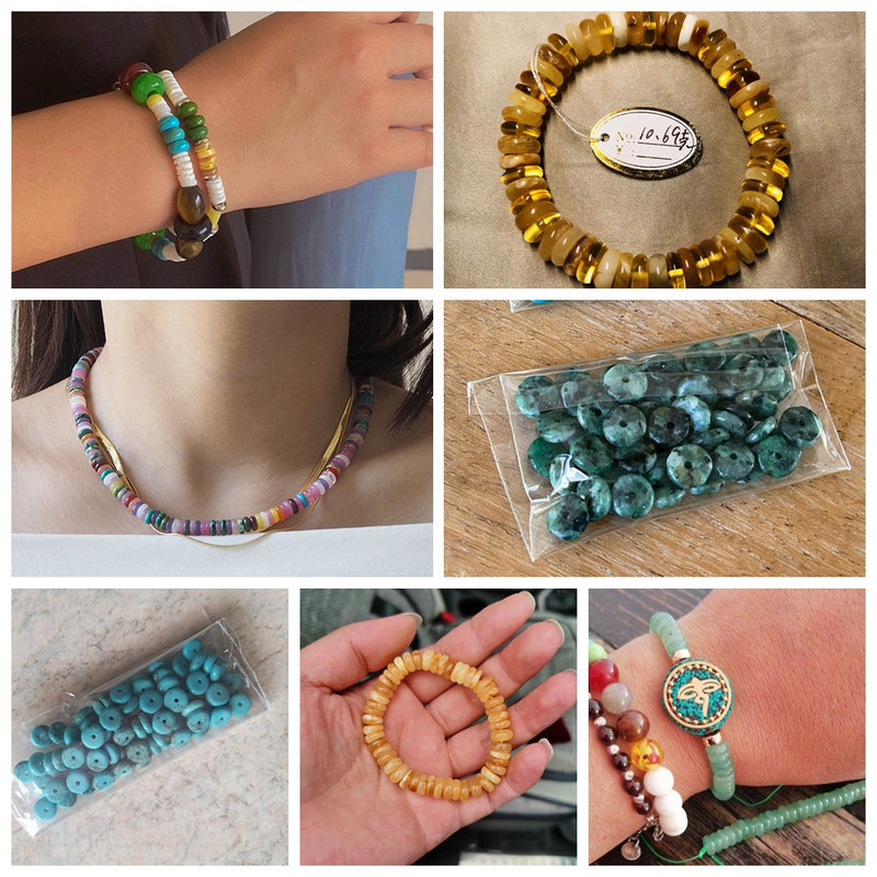 2*6MM odstojne perle od prirodnog kamena Agates tigrovo oko Jades Heishi plosnate kopče u obliku labave perle za nakit DIY narukvica ogrlica