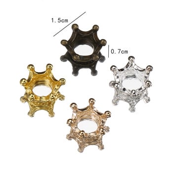 20бр. 14x6mm Crown Charms Европейски стил Античен бронз/златен цвят Колие Висулка Аксесоари за Направи си сам изработка на бижута